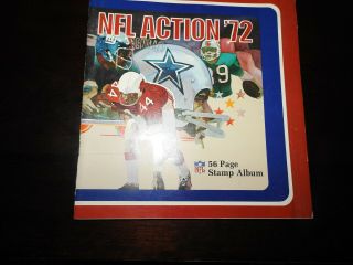 1972 Sunoco Nfl Action 56 Page Stamp Album W/ 144 Stamps