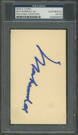 Muhammad Ali Boxing Signed Index Card Auto Autograph Psa/dna