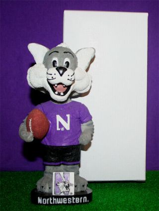 Northwestern Football Mascot Season Ticket Holder Bobblehead Agp Purple Jersey