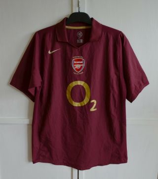 Arsenal London 2005 2006 Home Highbury Football Shirt Jersey Nike Size L Exclnt