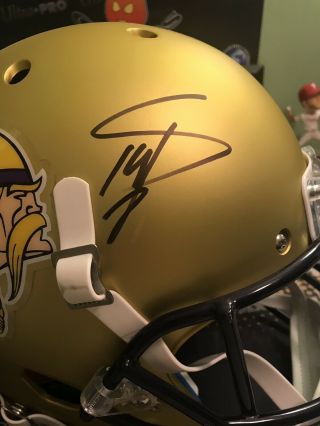 Stefon Diggs Minnesota Vikings Signed/Autographed Full Size Rep Custom Helmet  2