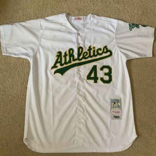 Mitchell And Ness Oakland A’s Dennis Eckersley 1989 World Series Jersey 52