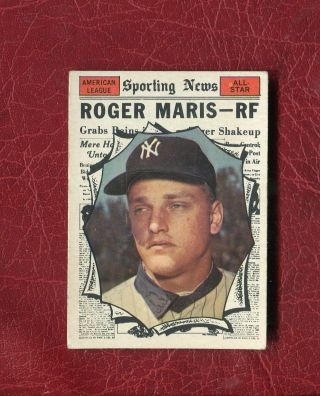 1961 Topps 576 Roger Maris York Yankees High Number Set Break Vg - Ex,  / Ex