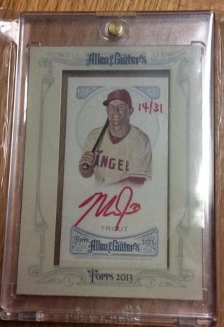 2013 Topps Allen & Ginter Red Ink Mike Trout Auto /31