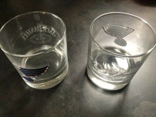 Set Of 2 Jack Daniels Saint Louis Blues Glass Drinking Cups 8 Oz