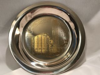 Mississippi State University Sterling Silver Plate With 24k Gold Inlay