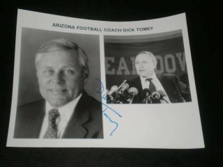 Dick Tomey Signed Autographed 8x10 Photo Arizona Coach