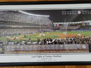 York Yankees 2008 Last Night at Yankee Stadium Framed Panoramic Poster 3