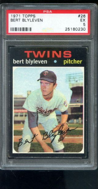 1971 Topps 26 Bert Blyleven Rookie Minnesota Twins Psa 5 Graded Baseball Card