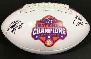 Justyn Ross Signed Autographed Clemson Tigers Football Logo Champions Psa/dna