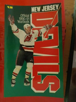 1990 - 91 Jersey Devils Hockey Media Press Guide Rare
