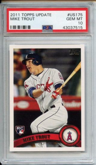Mike Trout Rookie 2011 Topps Update Us175 Psa 10 Gem Rc