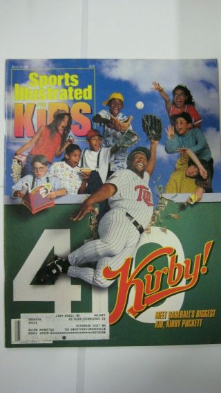 August 1992 Kirby Puckett Minnesota Twins Sports Illustrated For Kids