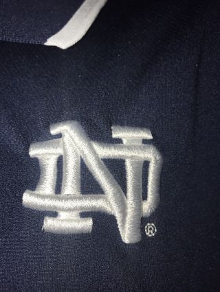 Men’s Adidas Climalite Navy Blue Notre Dame Fighting Irish SS Logo Polo Large 2