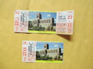 October 28,  1967 Army Vs Stanford Football Ticket Stub,  Complete Ticket