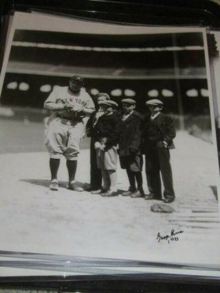 Babe Ruth York Yankees Baseball George Brace 11x14 Photo W/fans