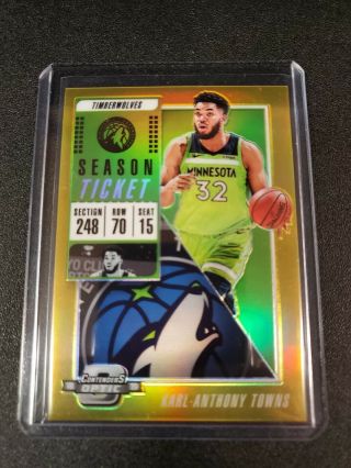 2018 - 19 Contenders Optic Season Ticket Gold Karl - Anthony Towns 4/10