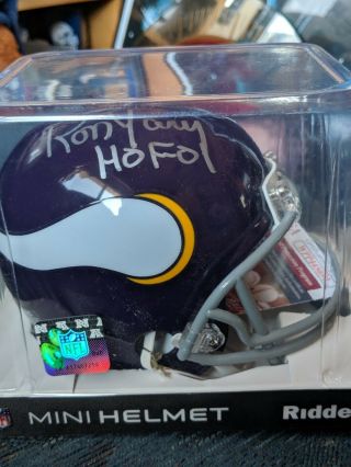 Ron Yary Auto Autographed Minnesota Vikings Mini Helmet Jsa Authenticity