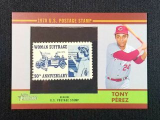 2019 Topps Heritage Tony Perez 1970 U.  S Postage Stamp Relic /50 70us - Tp Reds