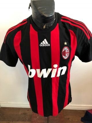 MENS Medium Adidas Soccer Football Futbol Jersey A.  C.  Milan 7 Pato 2