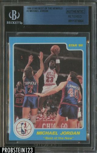 1986 Star Best Of The 2 Michael Jordan Bulls Rc Rookie Hof Bgs Authentic