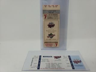 1991 Minnesota Twins Game 7 World Series Ticket & Bonus 1994 Ticket