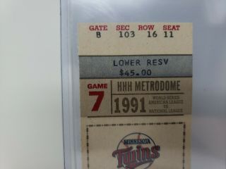 1991 Minnesota Twins Game 7 World Series Ticket & Bonus 1994 Ticket 2