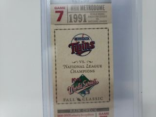 1991 Minnesota Twins Game 7 World Series Ticket & Bonus 1994 Ticket 4