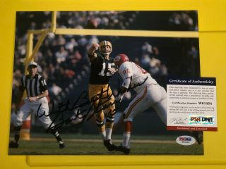 Bart Starr Signed Green Bay Packers Autograph Hof 8x10 Photo Psa/dna