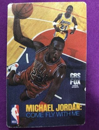 1989 Cbs Fox Michael Jordan Come Fly With Me Shirt Offer Cloth Promo Card Rare
