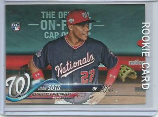 Juan Soto 2018 Topps Update Series Rc Dugout Photo Variation Rookie Sp Ssp Acuna