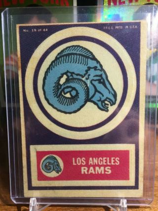 Rare 1968 Topps Test Team Patch Cloth Stickers Los Angeles Rams