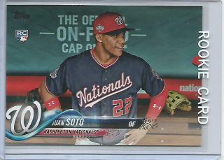 Juan Soto 2018 Topps Update Series Rc Dugout Photo Variation Rookie Card Sp 300