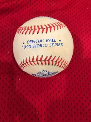 1993 Rawlings Mlb Official World Series Game Baseball Blue Jays Vs Phillies