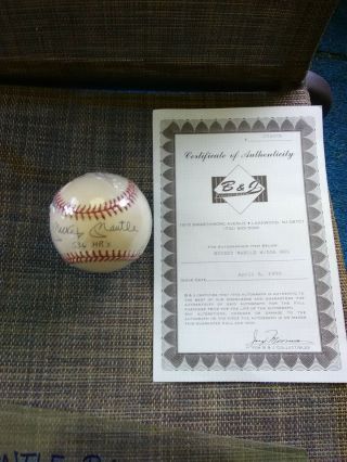 Mickey Mantle Autographed Baseball With 536 Hrs