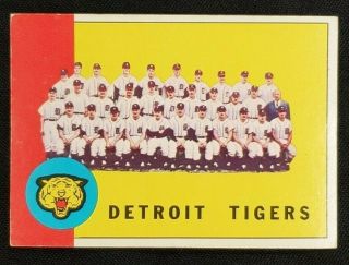 1963 Topps Baseball Team Card Hi Detroit Tigers 552 Bv $50 Ex - Exmt Range