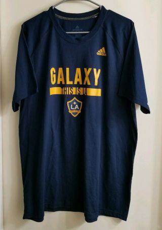 Adidas La Galaxy Men’s Mls T - Shirt Size Xl Blue Ultimate Tee Soccer