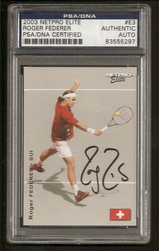 Roger Federer 2003 Netpro Elite Card Signed Auto Psa/dna Encapsulated