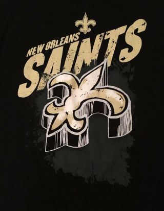 Nfl Orleans Saints Football Large Black Graphic T - Shirt Fast