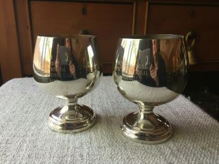2 Vintage Silverplate Golf Trophy Cups