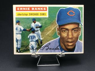1956 Topps Baseball Ernie Banks Hof (white Back) Ex/ex - Mt 15 Chicago Cubs
