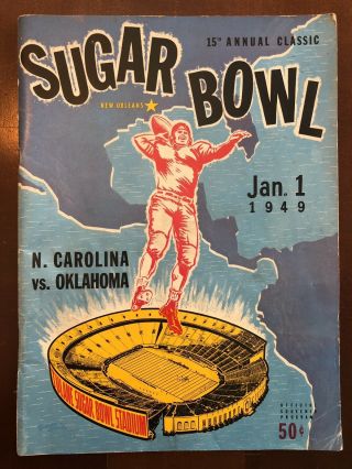 1949 Sugar Bowl Oklahoma Sooners Vs North Carolina Tar Heels Football Program