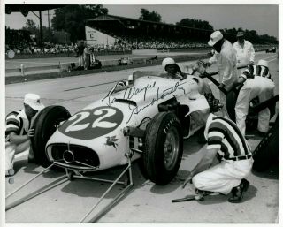 Authentic Autographed Gene Hartley 8x10 Indy 500 Photo