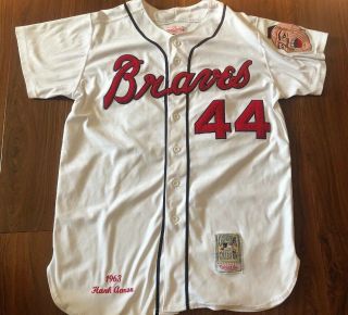 Hank Aaron Atlanta Braves Mlb Baseball Jersey Mitchell & Ness Size 50 L 1963