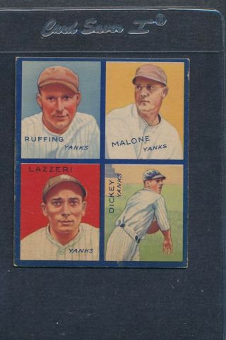 1935 Goudey 4 - In - 1 2 - D Ruffing/malone/lazzeri/dickey Ex 29