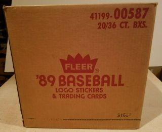 1989 Fleer Baseball Cards Wax Box Case 20 Boxes