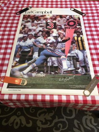 Earl Campbell Si Sports Illustrated Poster Oilers Football