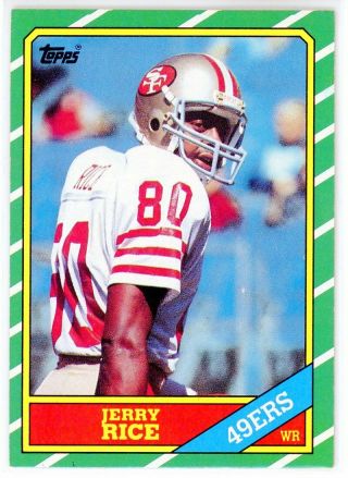 1986 Topps Jerry Rice San Francisco 49ers 161 Football Rookie Card