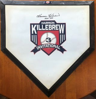 Harmon Killebrew Signed Full Sized Home Plate - Twins Hof 84 Invitational