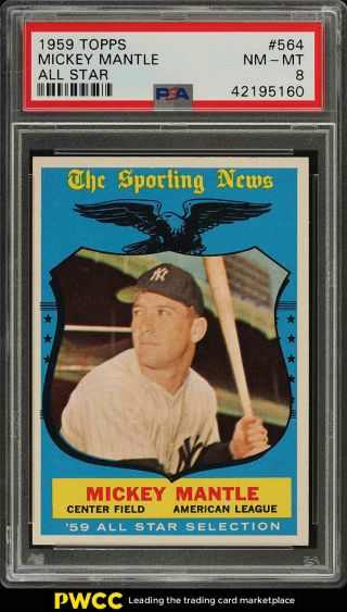 1959 Topps Mickey Mantle All - Star 564 Psa 8 Nm - Mt (pwcc)